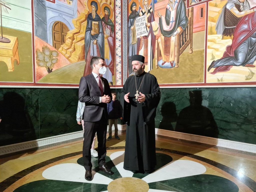 Montenegro parliament president tours Cathedral of St. John Vladimir in Bar
