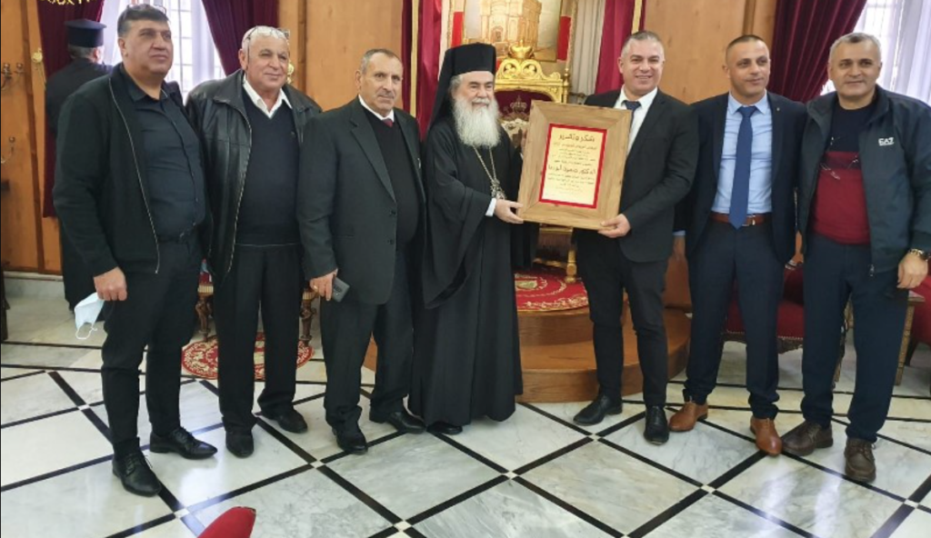 زار البطريركية الأورشليمية يوم السبت الموافق 2 كانون ثاني 2021 السيد صفوت أبو ريا رئيس بلدية سخنين الواقعة شمال إسرئيل