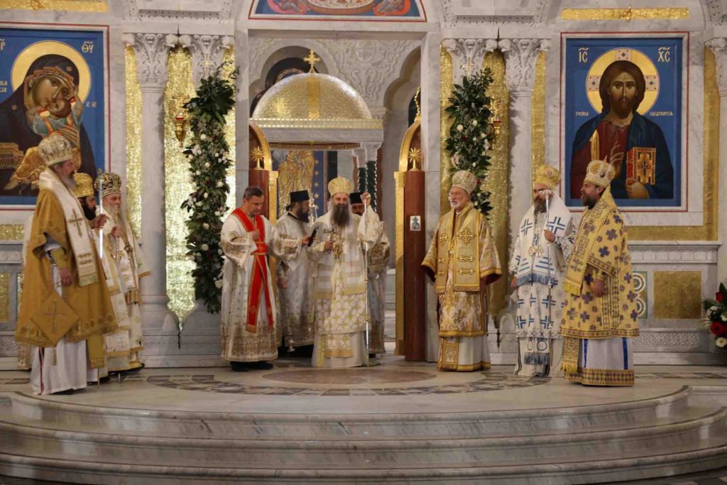 Serbian Patriarch Porfirije for the first time presided over the Holy Liturgy in the Memorial Cathedral of Saint Sava in Belgrade