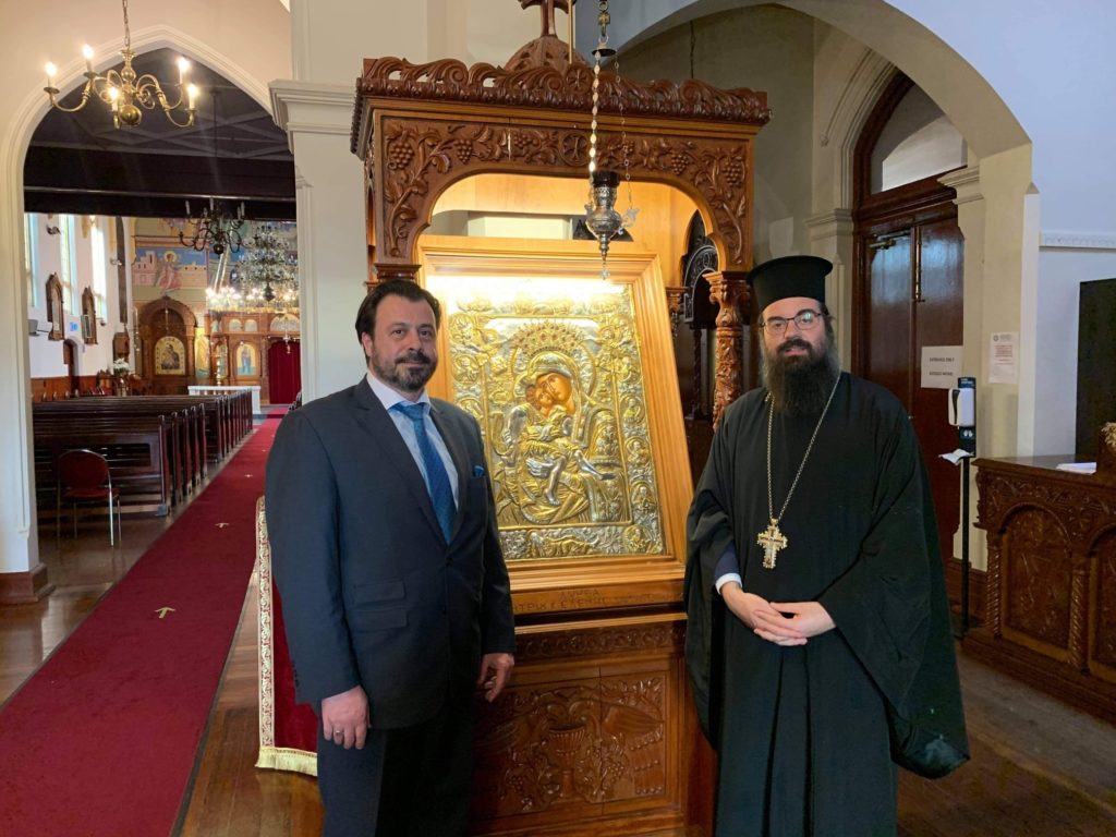 Ο νέος Γενικός Πρόξενος στούς χώρους της Ιεράς Μονής Άξιον Έστι