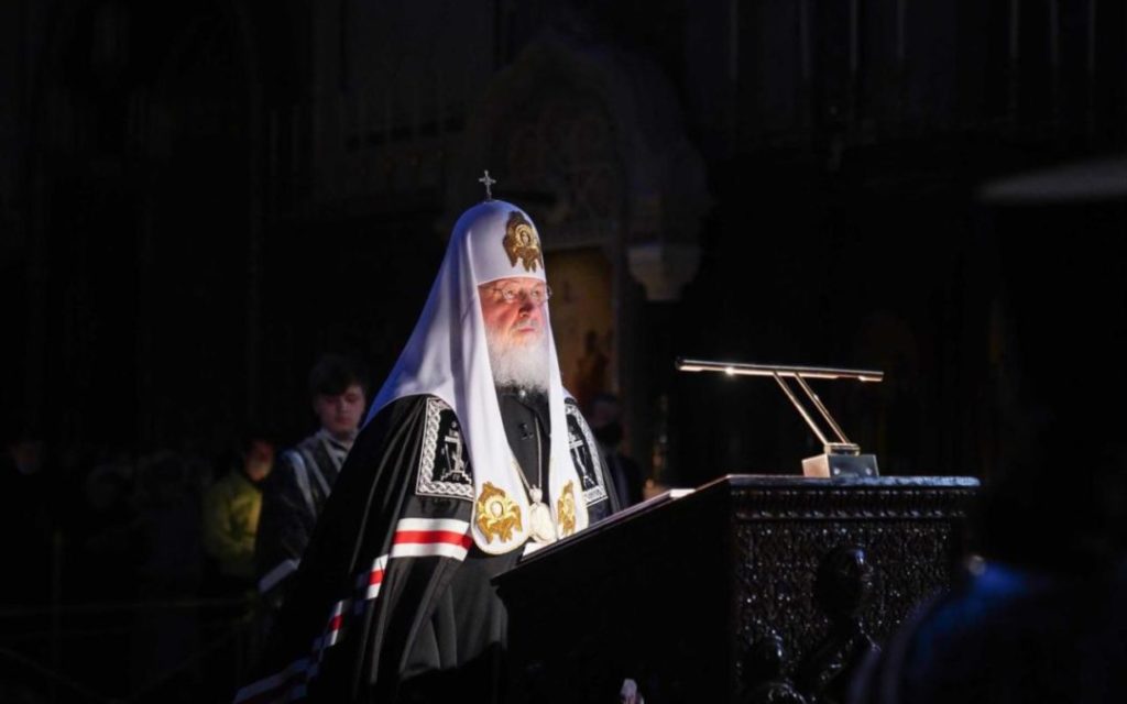 Патријарх Кирил служио вечерње у цркви Христа Спаситеља у Москви