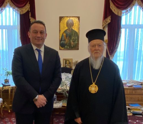 Замминистра по делам греков зарубежья и религий Костас Власис встретился с Вселенским Патриархом Варфоломеем