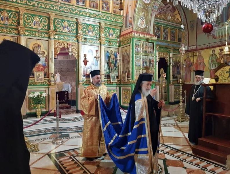 O Μακαριώτατος Πατριάρχης Ιεροσολύμων στο Όρος Θαβώρ