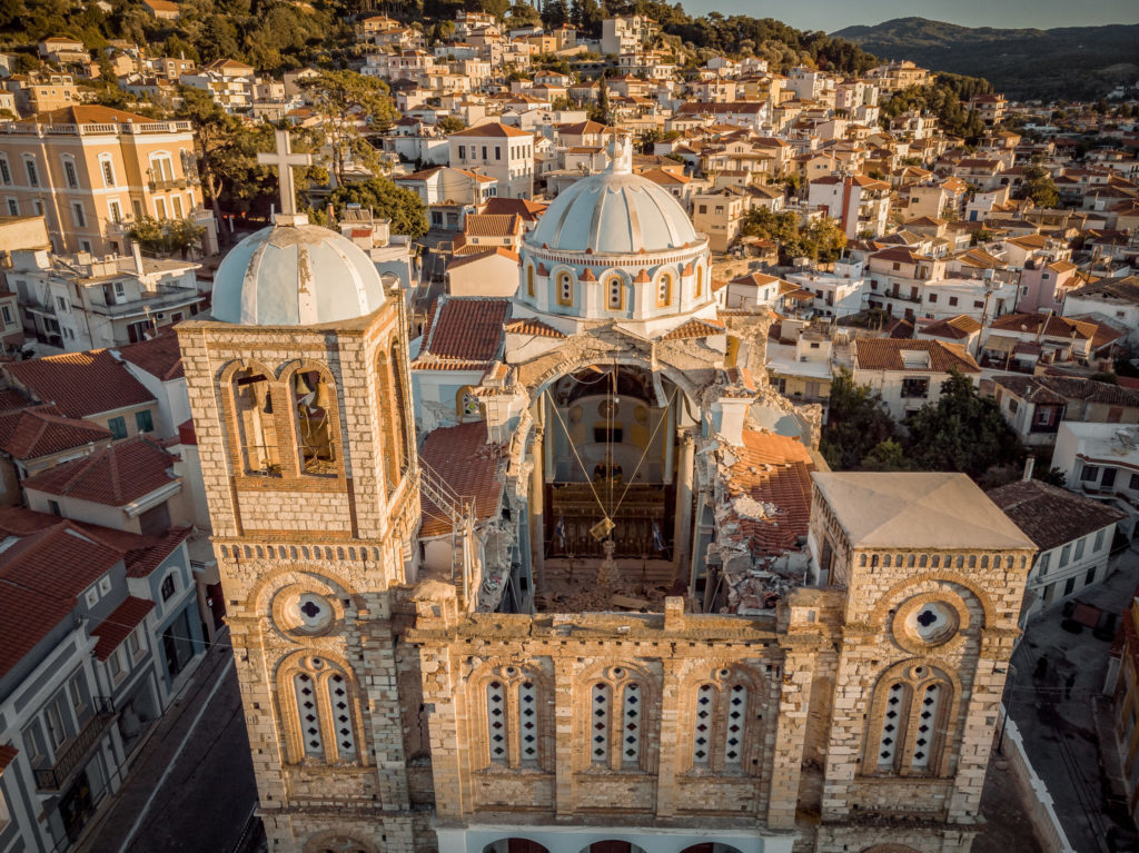 Holy Easter Services in municipal spaces on isle of Samos