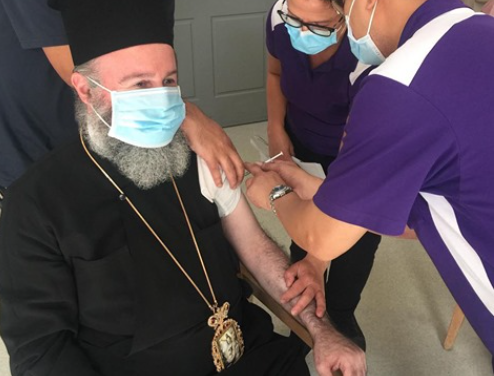 His Eminence Archbishop Makarios of Australia has been vaccinated with Covid-19 vaccine