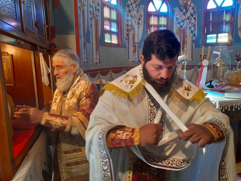 Ο Σεβασμιώτατος στην Οσία Ειρήνη Χρυσοβαλάντου Λέρου (ΦΩΤΟ)