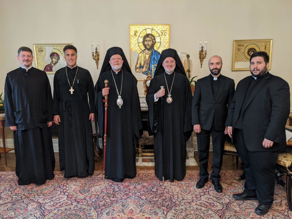 His Eminence Archbishop Elpidophoros of America received His Eminence Metropolitan Joseph of the Antiochian Archdiocese