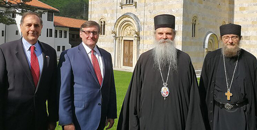 US Special Envoy for western Balkans M. Palmer tours historic Visoki Dečani Monastery in Kosovo & Metohija