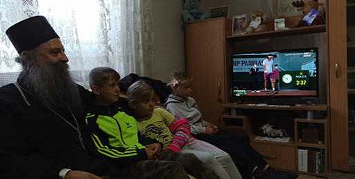 Патриарх Сербский видел матч Джоковича и Циципаса