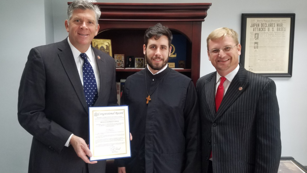 Congressman Darin Lahood Presents United States Congressional Recognition of Ecumenical Patriarch Bartholomew