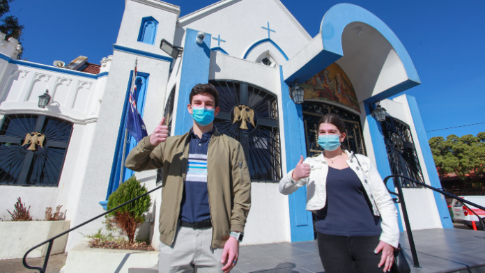 Victorians line up to get vaccinated at hall of St George Greek Orthodox church in Thornbury