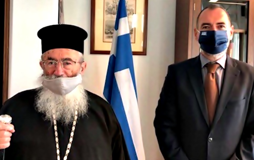 Συνάντηση Υφ. Εξωτερικών με τον Αρχιεπίσκοπο Σινά