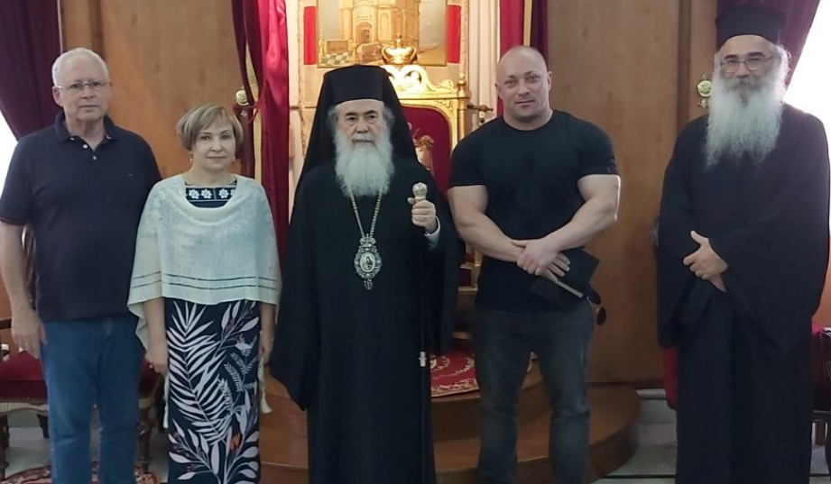 زيارة بطل إسرائيل للبطريركية الأورشليمية